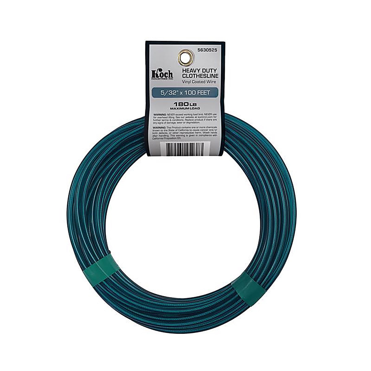 Koch - 5630525 - Industries 5/32 In. D X 100 Ft. L Green Cabled Wire Vinyl Clothesline Wire