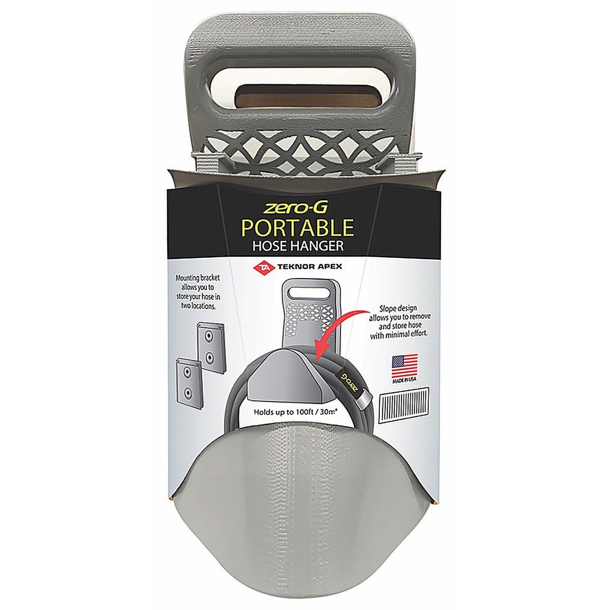 Teknor Apex - HM-100 - Zero-G 100 Ft. Gray Wall Mounted Hose Hanger