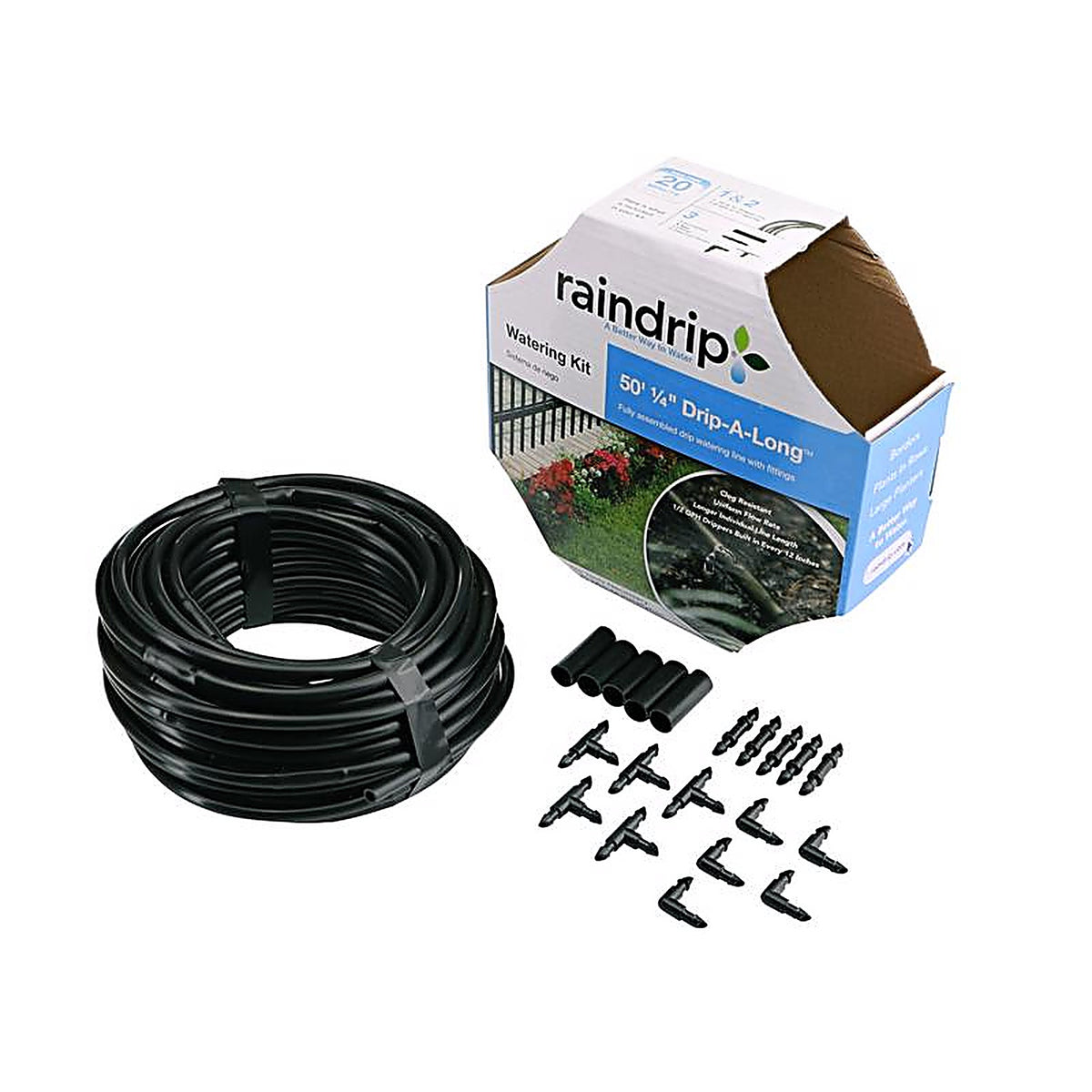 Raindrip - R280DT - Drip-A-Long Drip Irrigation Plant Watering Kit
