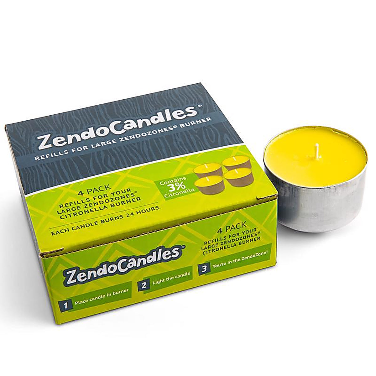 JT Eaton - 1824H-CAND - Zendocandle Citronella Candle Candle 1 Box