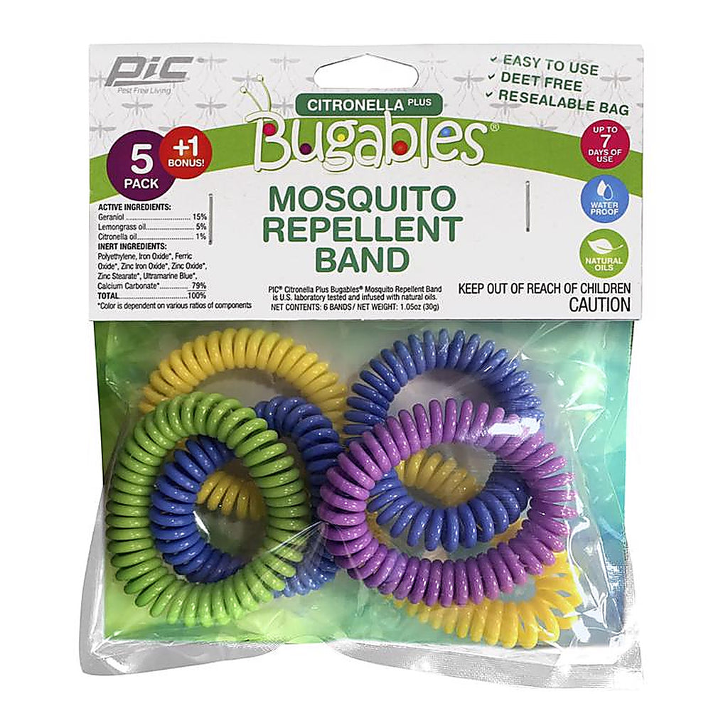 Pic - 6PK-BCBTS - Bugables Insect Repellent Wrist Band for Mosquitoes 6 Pack