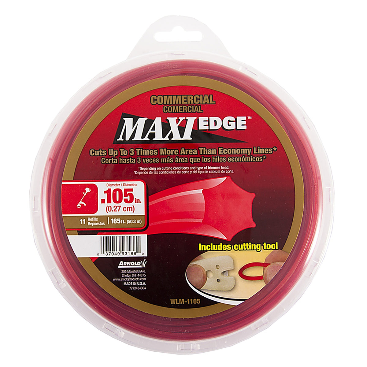 Arnold WLM-1105 Maxi Edge Commercial Grade .105 in. D X 165 ft. L Trimmer Line