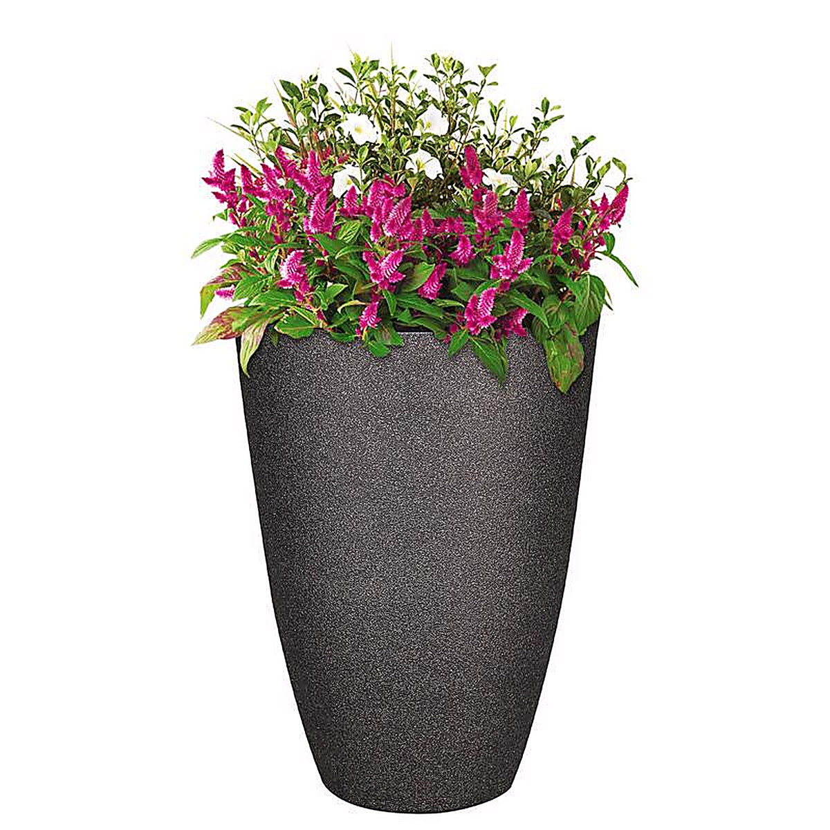 L&G Solutions - PVC2016SCI - L&g 21.9 In. H X 16 In. D Polyresin Speckle Tall Planter Charcoal