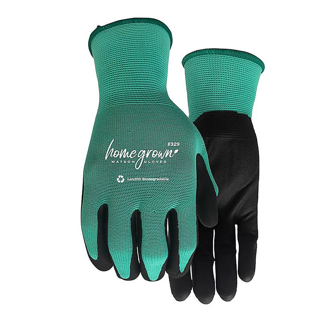 Watson Gloves - 329-L - Homegrown L Nylon Jade Green Gardening Gloves