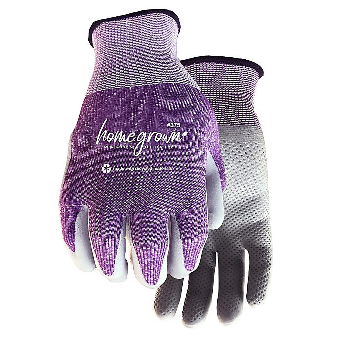 Watson Gloves - 375-M - Homegrown M Polyester Knit Karma Purple Gardening Gloves