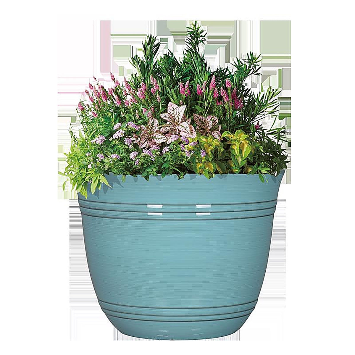 L&G Solutions - PVH0115BAJ - L&g 11 In. H X 14.5 In. W X 14.5 In. D X 14.5 In. D Polyresin Galileo Planter Aqua