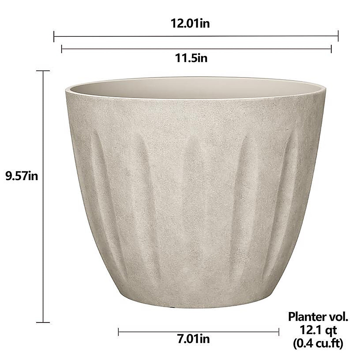 L&G Solutions - PVI8012TSI - L&g 10 In. H X 12 In. W X 12 In. D X 12 In. D Polyresin Spritzer Planter Sand
