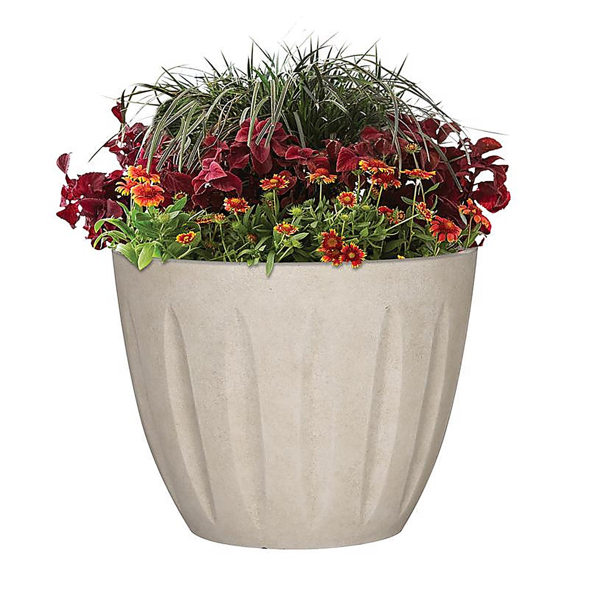L&G Solutions - PVI8016TSI - L&g 13 In. H X 16 In. W X 16 In. D X 16 In. D Polyresin Spritzer Planter Sand