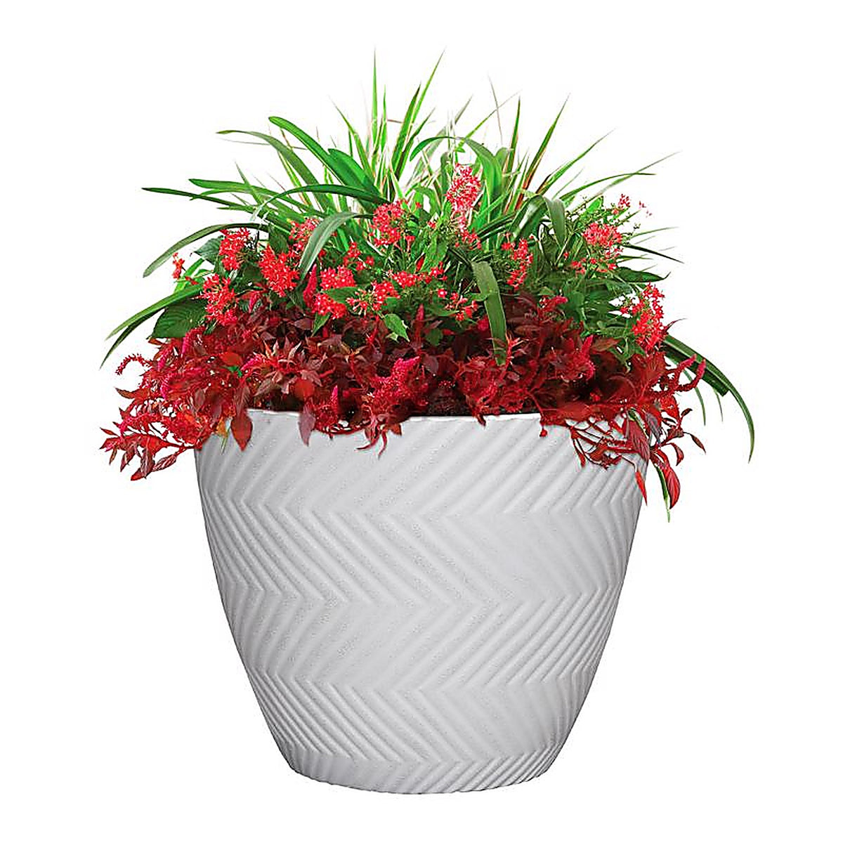 L&G Solutions - PVI7916TWI - L&g 13 In. H X 16 In. D Polyresin Yuma Planter White