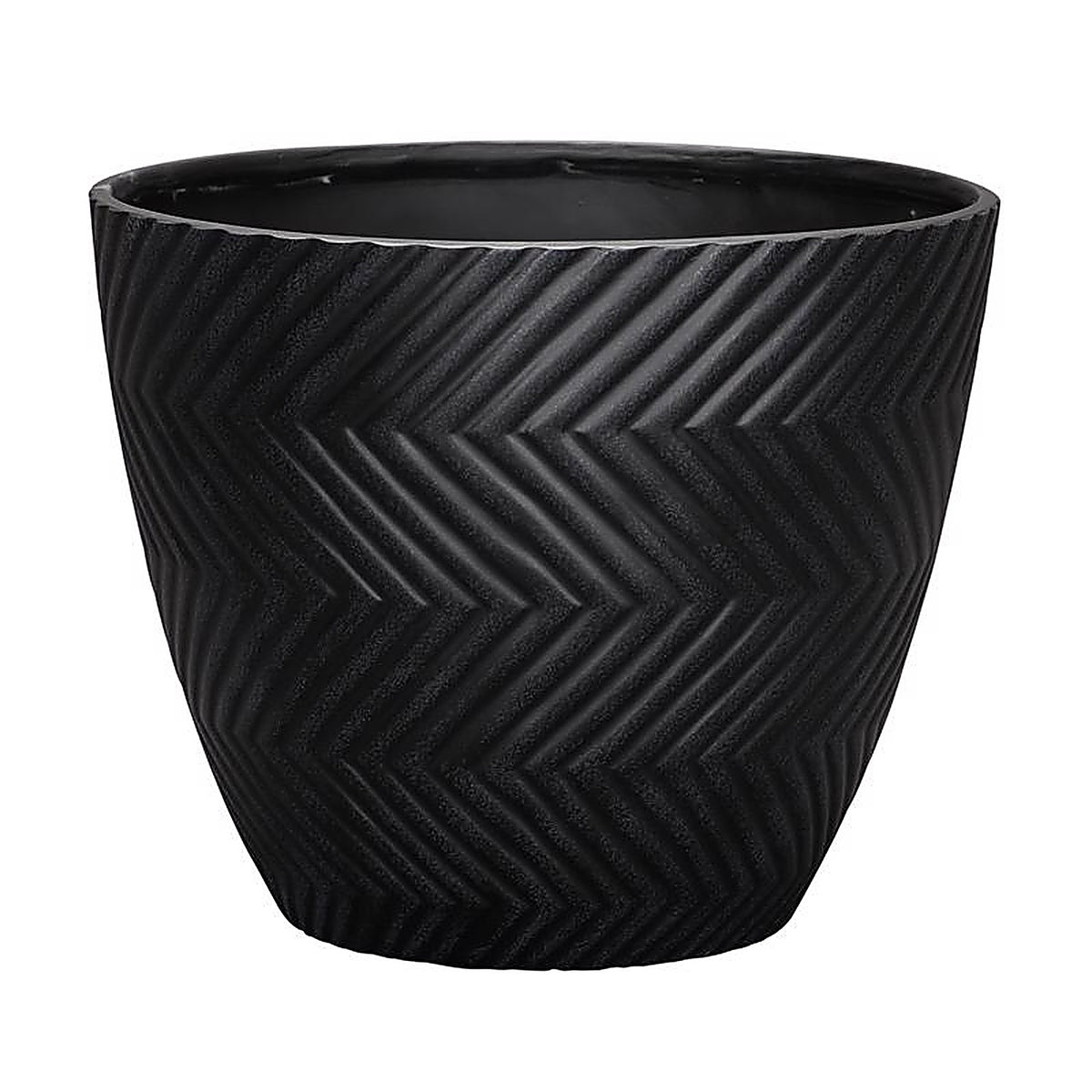L&G Solutions - PVI7916TKI - L&g 13 In. H X 16 In. D Polyresin Yuma Planter Black