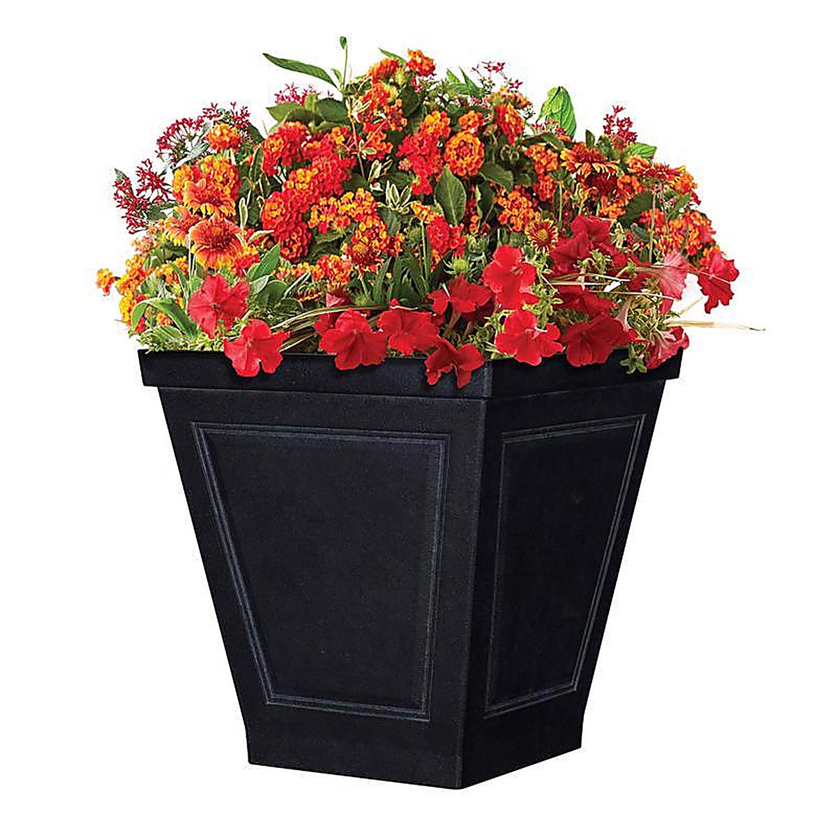 L&G Solutions - PVE5516TCI - L&g 16.7 In. H X 16 In. W X 16 In. D Polyresin New England Planter Black