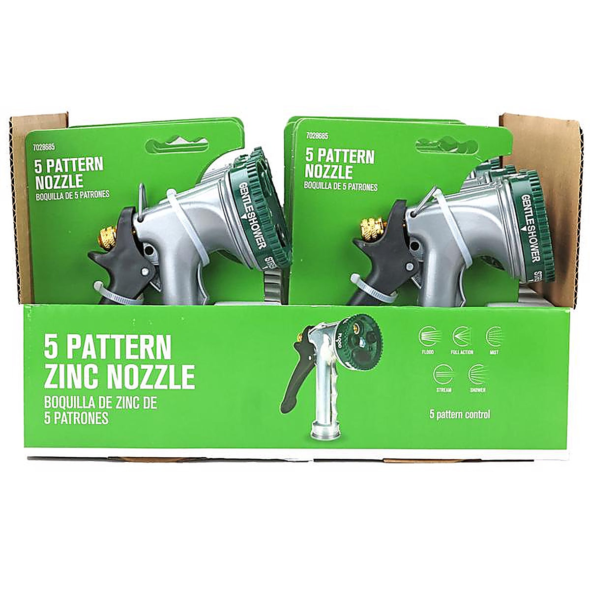Home Plus - 20439A - 5 Pattern Adjustable Multi-Pattern Metal Hose Nozzle
