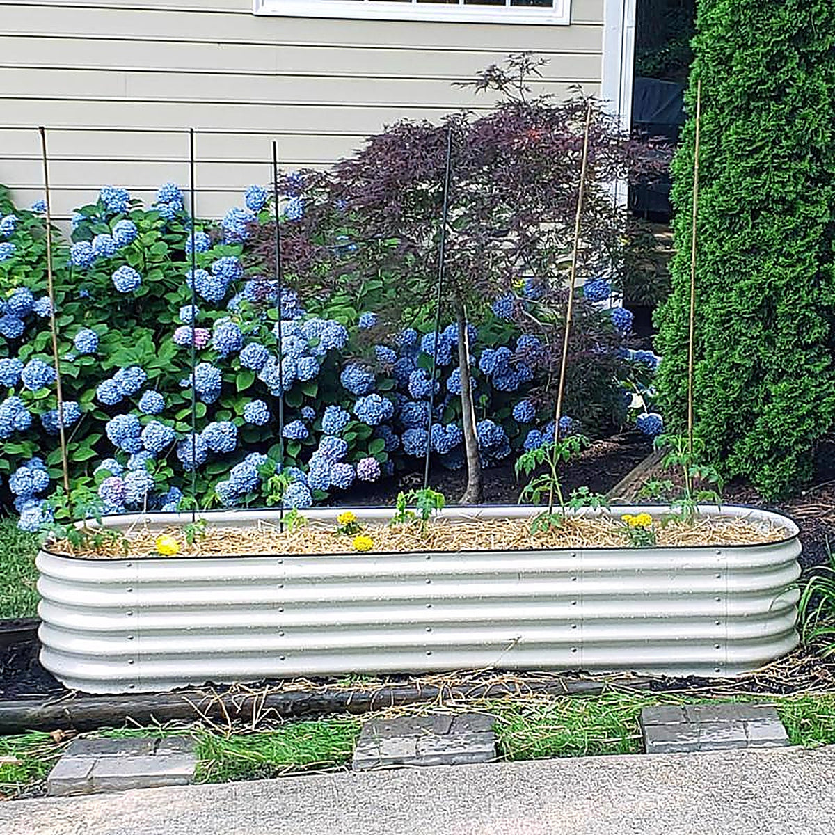Vego Garden - VB9N117W - 17 In. H Metal 9 in 1 Raised Garden Bed Pearl White