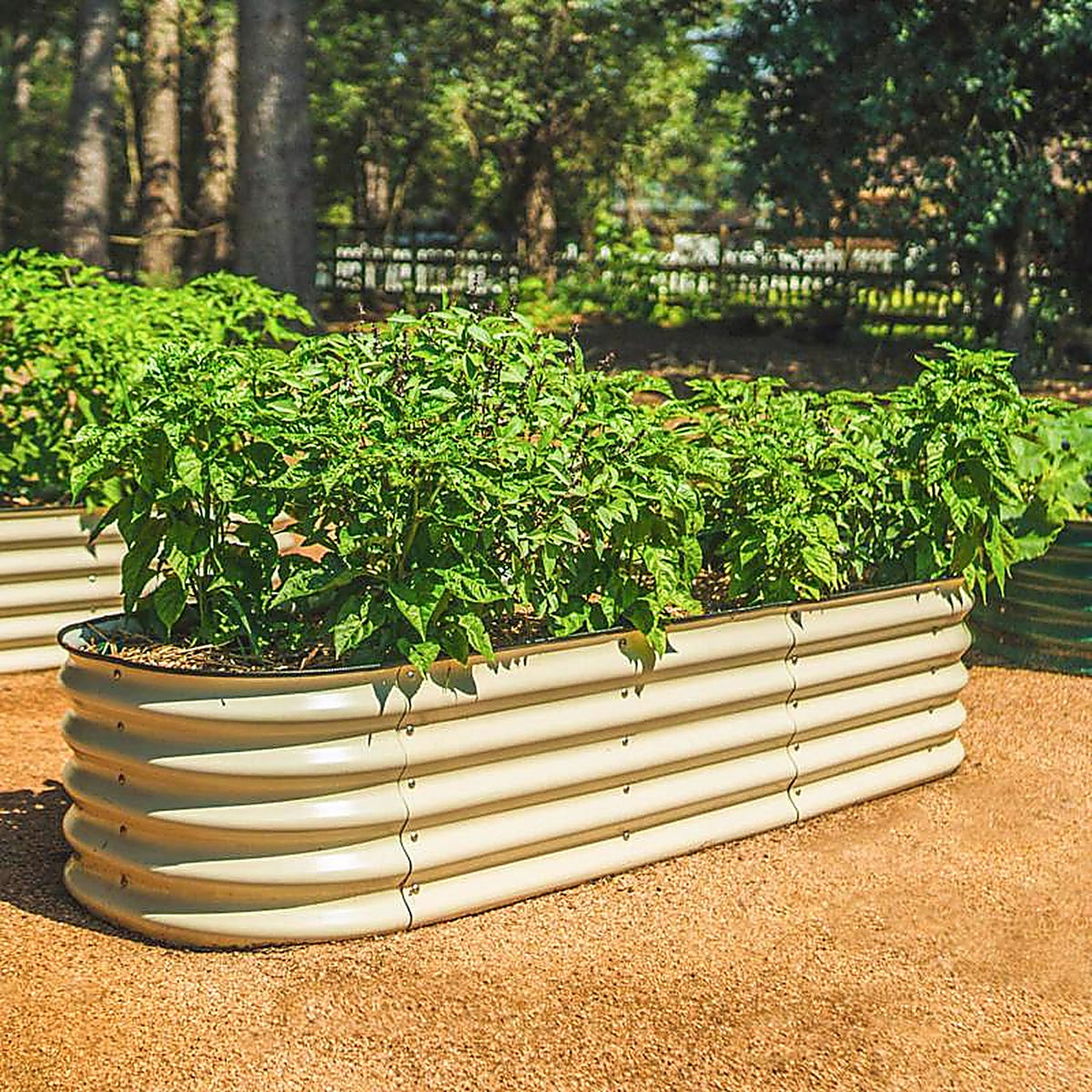 Vego Garden - VB9N117W - 17 In. H Metal 9 in 1 Raised Garden Bed Pearl White