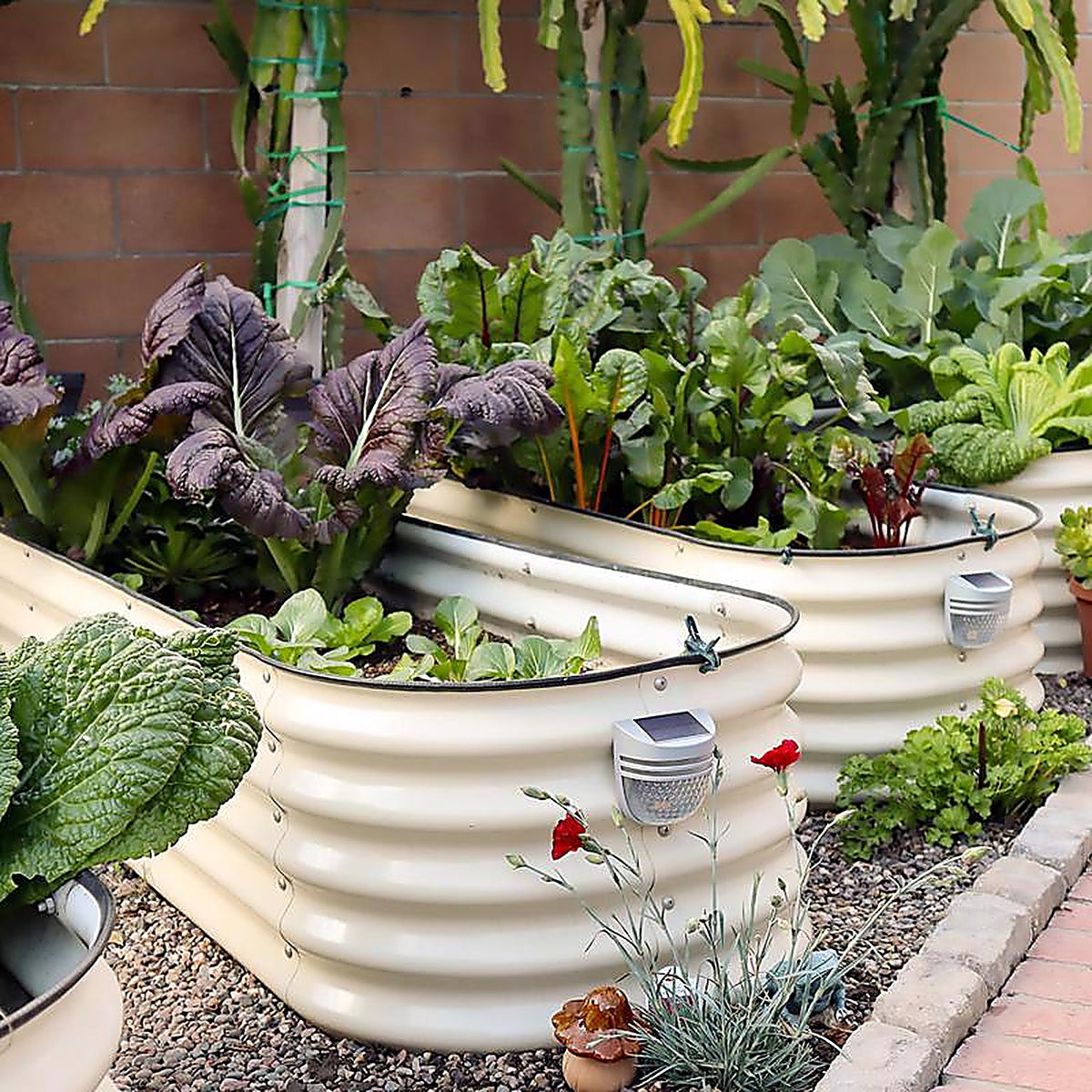 Vego Garden - VB9N117W - 17 In. H Metal 9 in 1 Raised Garden Bed Pearl White