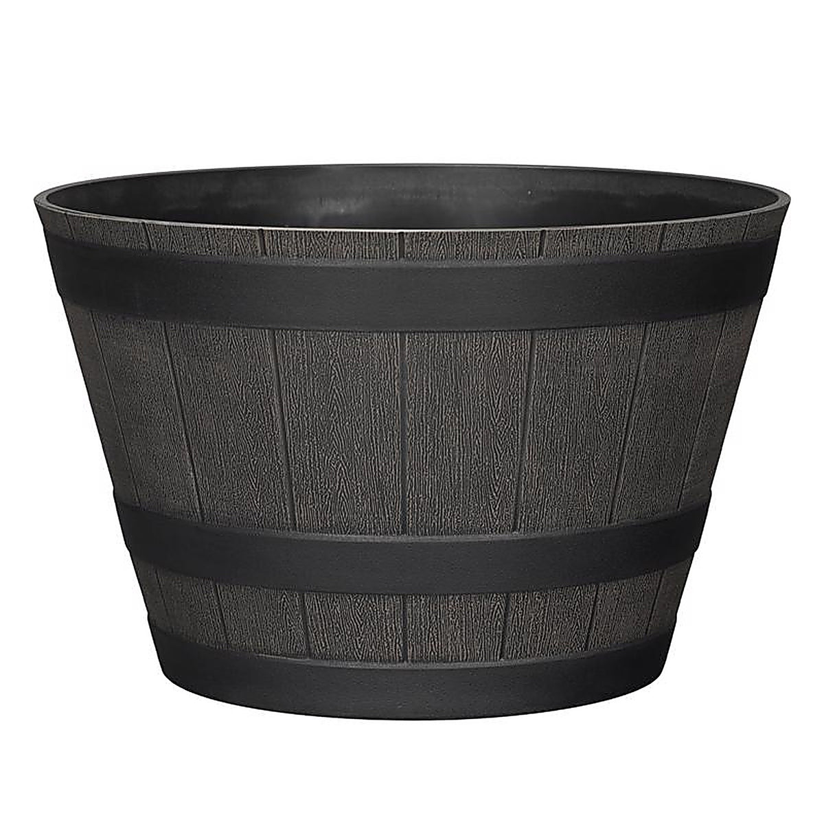 L&G Solutions - PVG3614TNI - L&g 9 In. H X 14 In. W X 14 In. D X 14 In. D Polyresin Whiskey Barrel Planter Brown