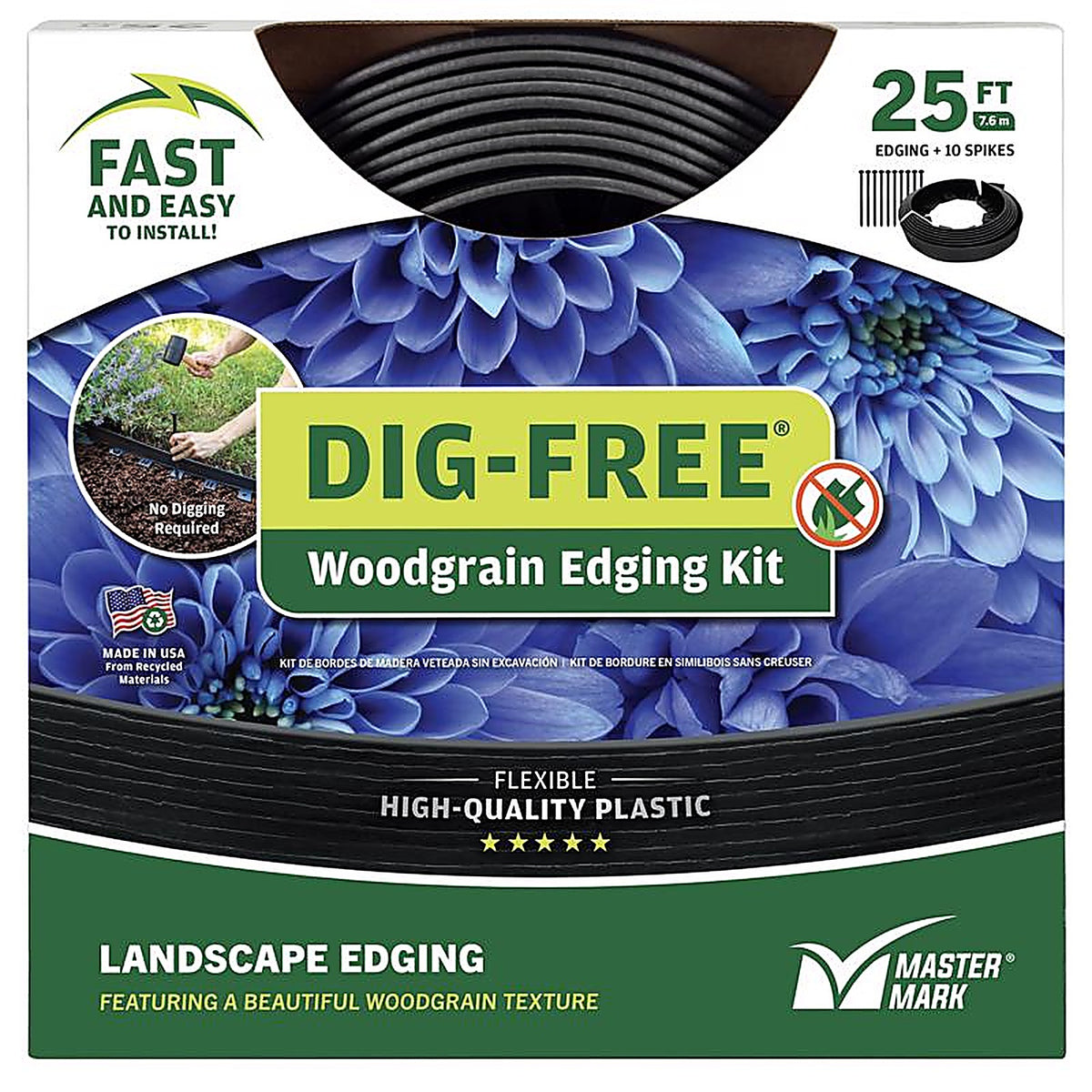 Master Mark - 41225 - 25 Ft. L X 3.2 In. H Plastic Black Coiled Edging