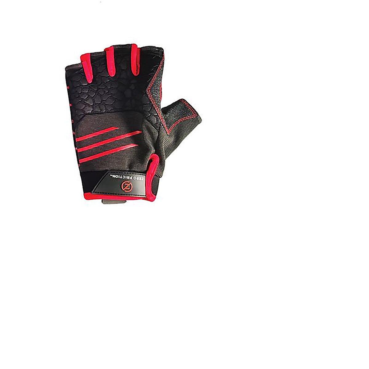 Zero Friction - WG610001 - Mens Universal Fit Work Gloves Black/Red One Size Fits Most 1 Pair