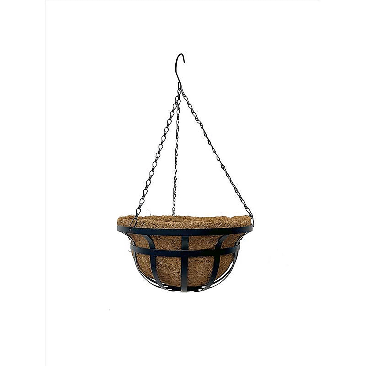 Living Accents - HY11-36-14 - 14 In. W Coco Fiber Hanging Basket Black