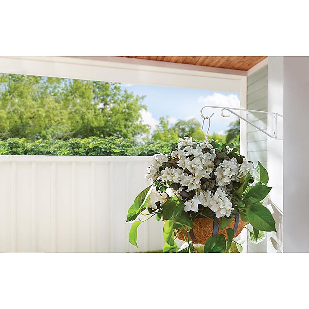 Living Accents - 58018 - White Steel 9 In. H Straight with Loop Plant Hook 1 Pack