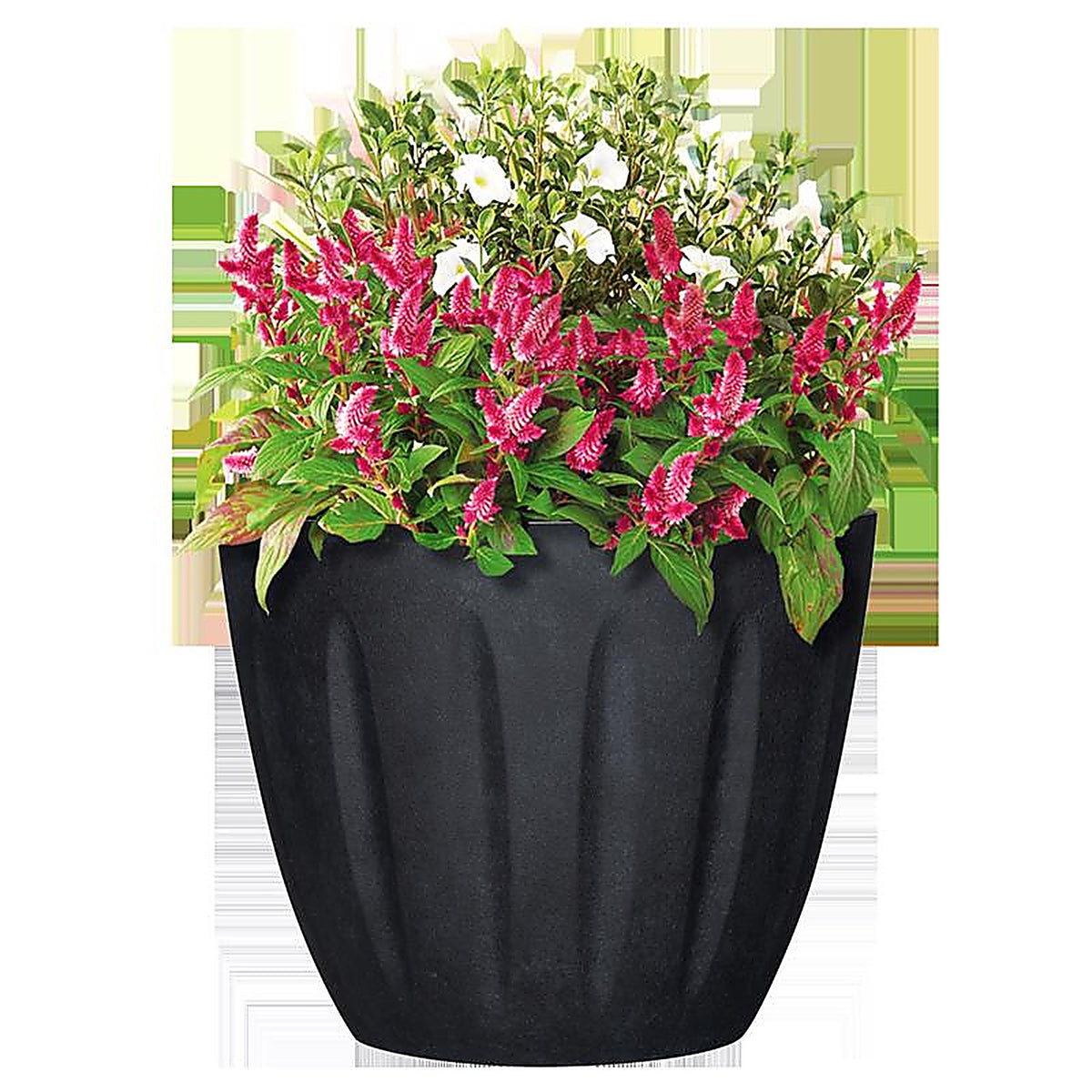 L&G Solutions - PVI8016TKJ - L&g 12.8 In. H X 16 In. W X 16 In. D X 16 In. D Polyresin Spritzer Planter Black