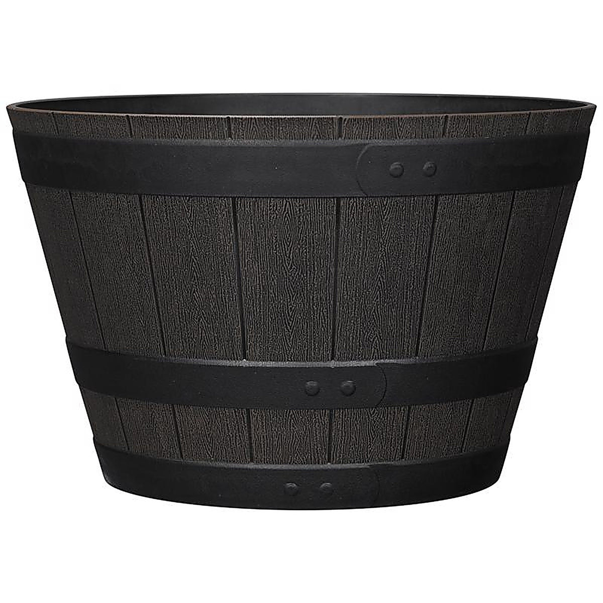 L&G Solutions - PVH6019TNI - L&g 12 In. H X 19 In. W X 19 In. D X 19 In. D Polyresin Whiskey Barrel Planter Brown