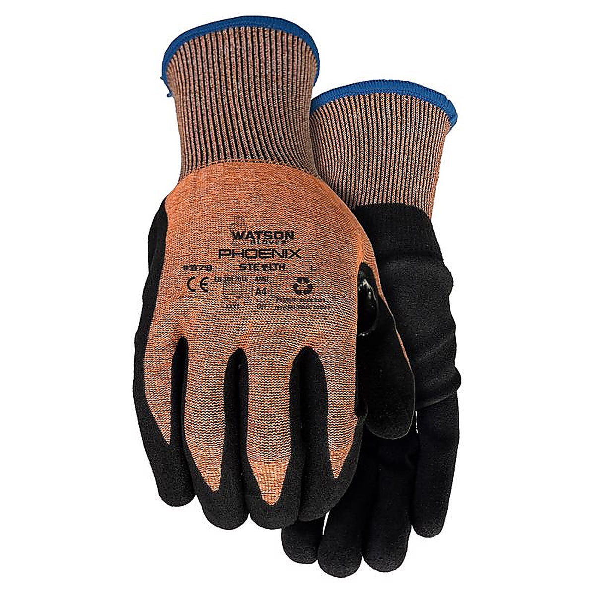 Watson Gloves - 379-M - M Polyester Stealth Phoenix Orange Protective Gloves