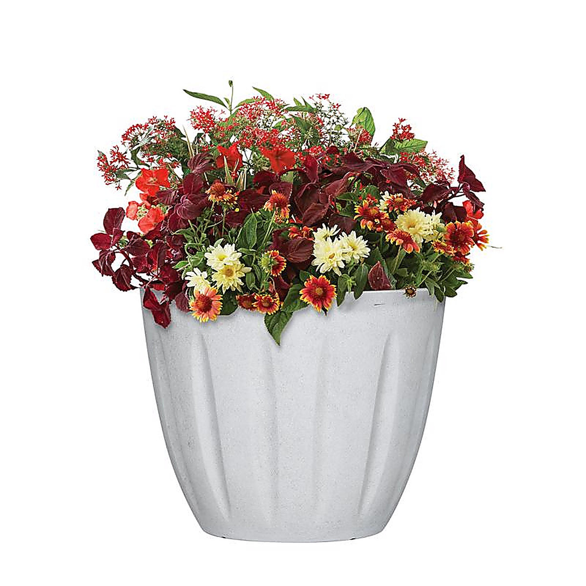 L&G Solutions - PVI8012TWJ - L&g 9.6 In. H X 12 In. W X 12 In. D X 12 In. D Polyresin Spritzer Planter White