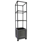 City Pickers - 2323D - 44 In. H X 10.75 In. W X 10.75 In. D Resin Trellis Tower Garden Bed Charcoal