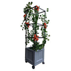 City Pickers - 2323D - 44 In. H X 10.75 In. W X 10.75 In. D Resin Trellis Tower Garden Bed Charcoal