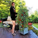 City Pickers - 2323D - 44 In. H X 10.75 In. W X 10.75 In. D Resin Trellis Tower Garden Bed Charcoal