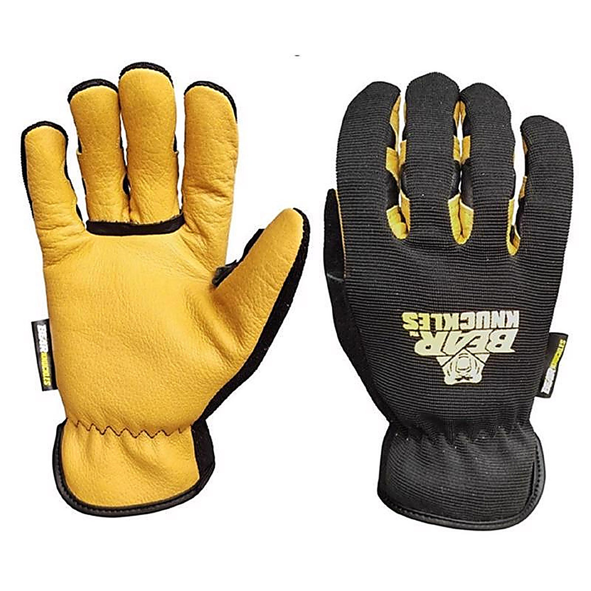 Bear Knuckles - G305-XL - Double Wedge Unisex Indoor/Outdoor Driver Garden/Work Gloves Beige/Black XL 1 Pair