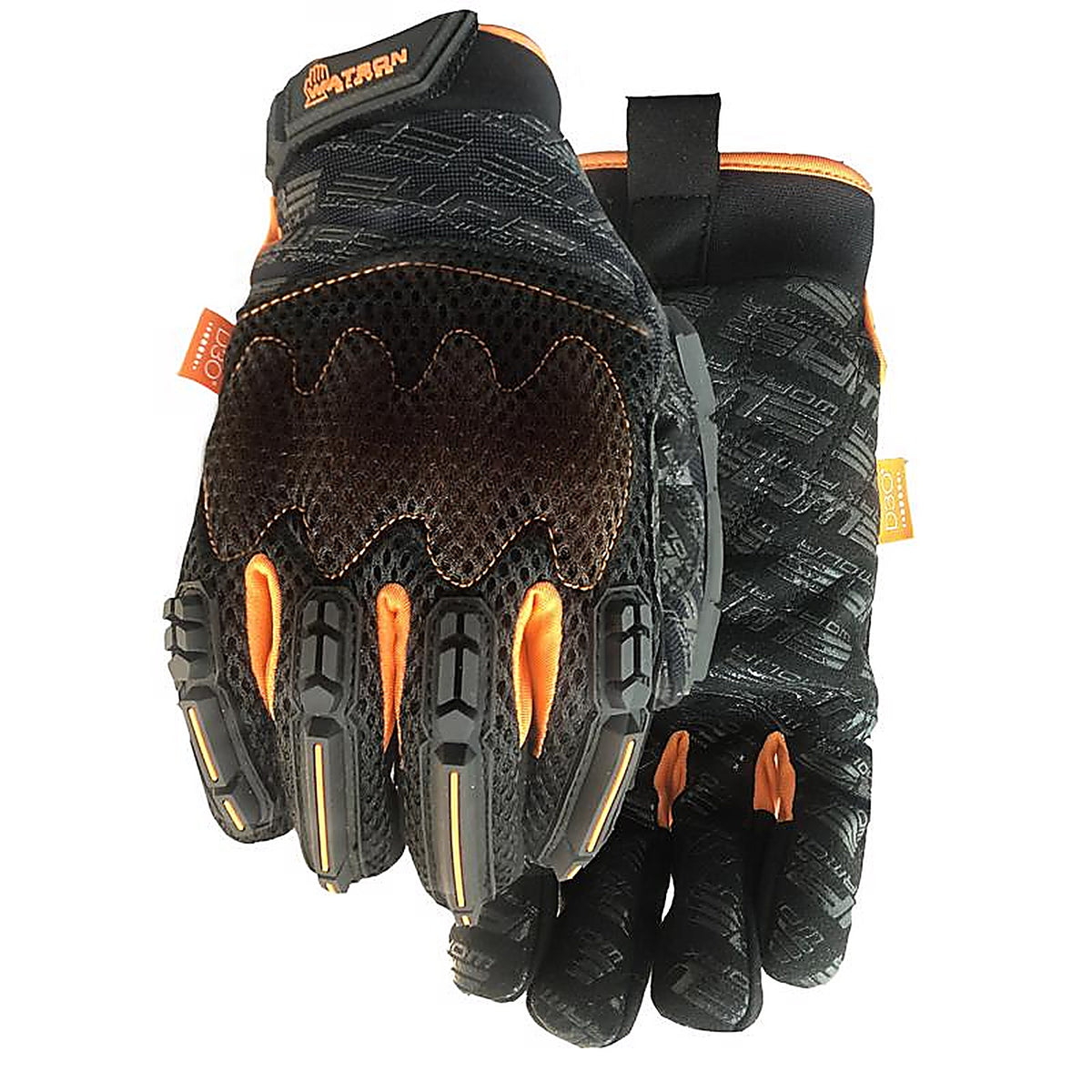 Watson Gloves - 025-M - M Spandex Overtime Black/Orange Impact Gloves