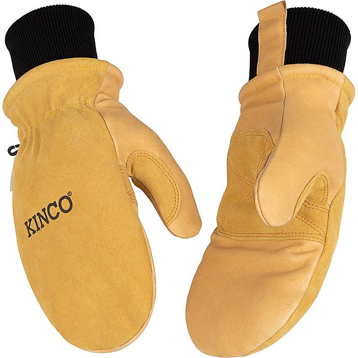 Kinco - 901TW-M - M Premium Pigskin Cold Weather Black/Gold Mittens