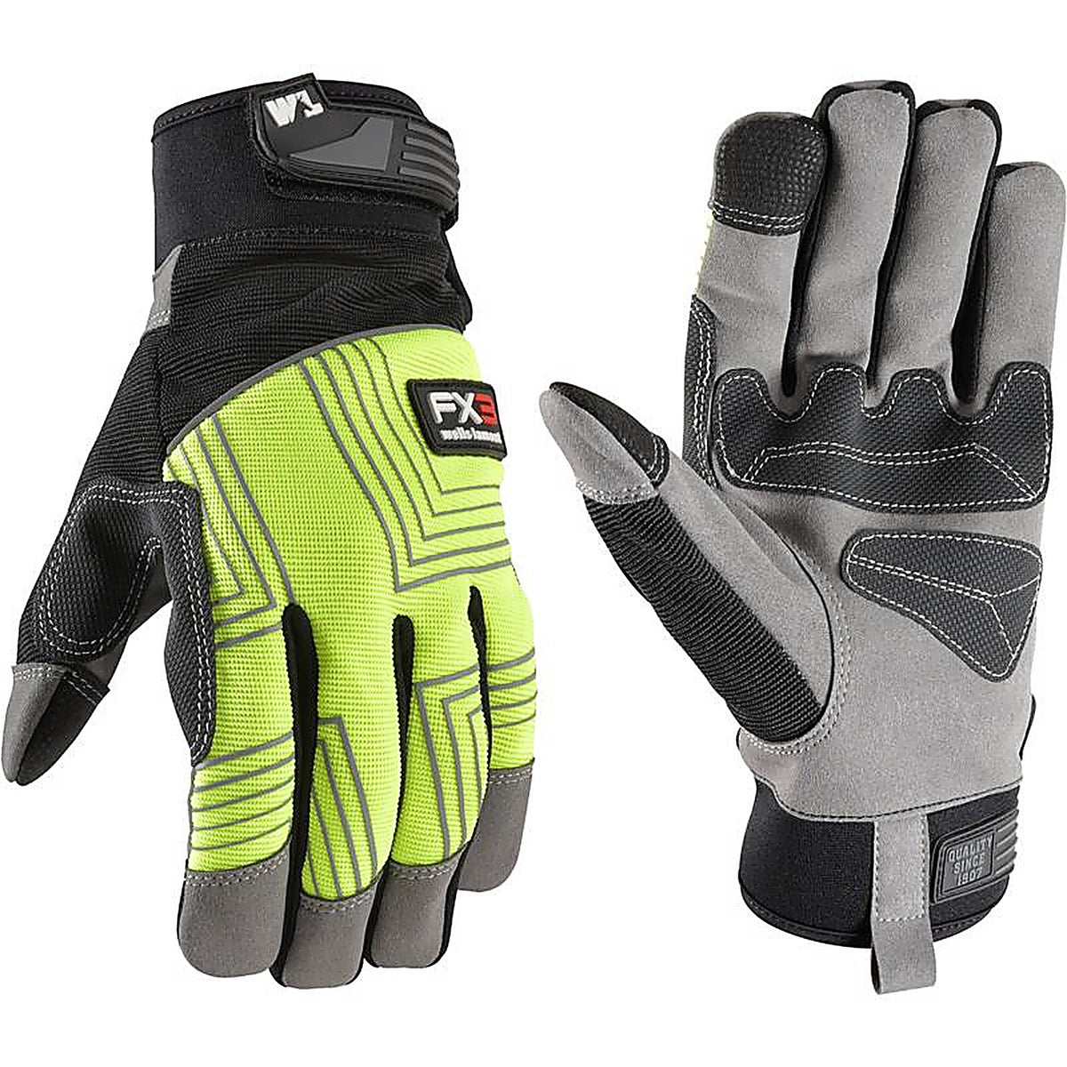 Wells Lamont - 7864M - Fx3 Mens Indoor/Outdoor Hi-Viz Work Gloves Black/Yellow M 1 Pair