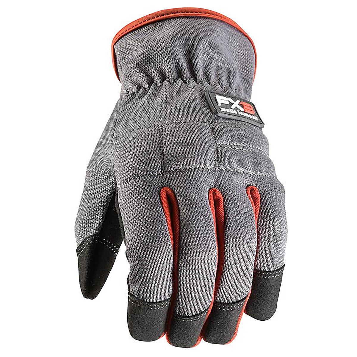 Wells Lamont - 7862M - Fx3 Mens Indoor/Outdoor Work Gloves Gray/Red M 1 Pair