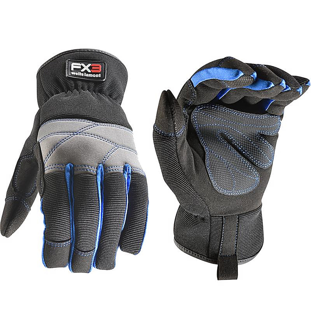 Wells Lamont - 7851GXL - Fx3 Mens Indoor/Outdoor Work Gloves Black/Blue XL 1 Pair