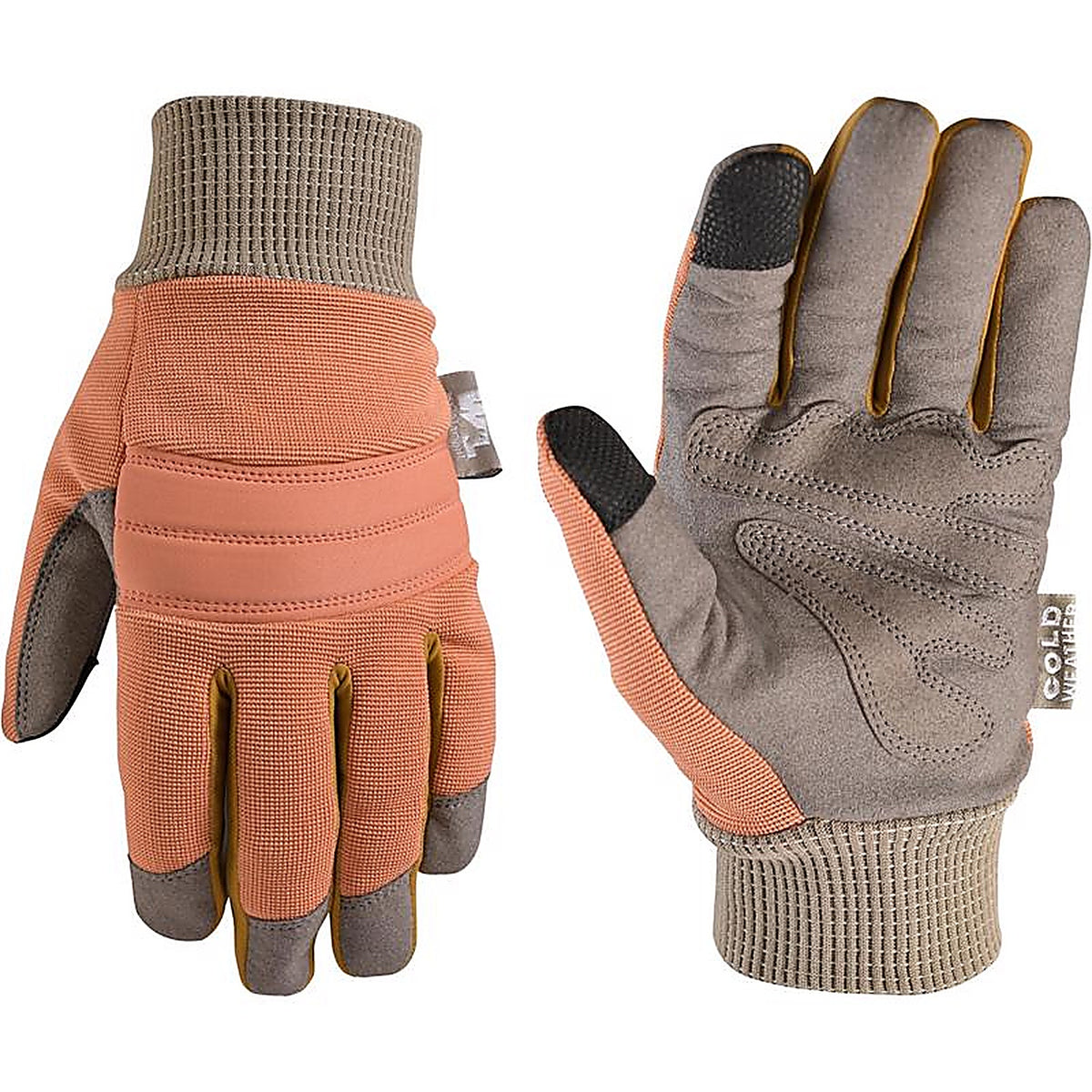 Wells Lamont - 7808DM - Womens Outdoor Winter Gloves Gray/Orange M 1 Pair