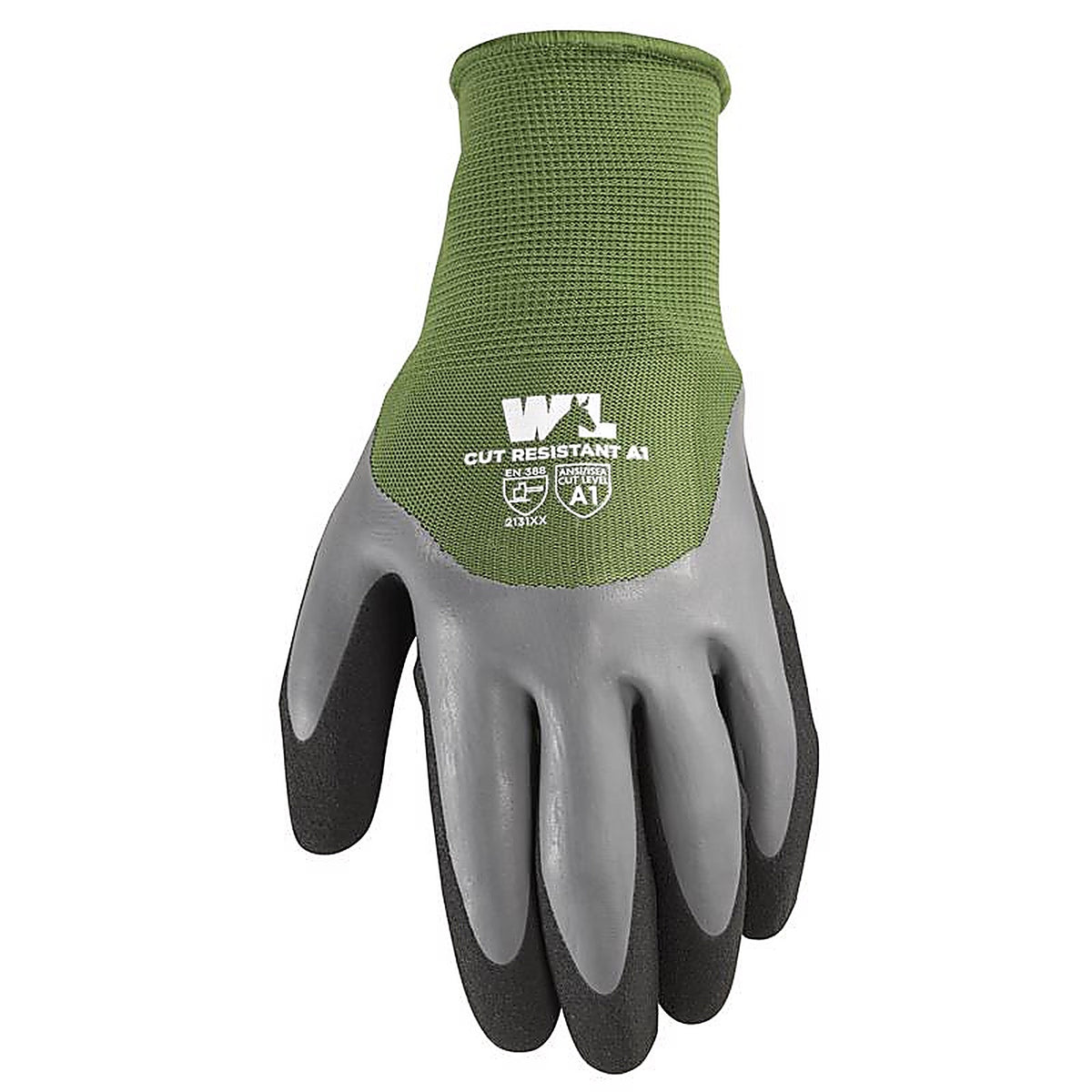 Wells Lamont - 609XL-300 - Mens Indoor/Outdoor Latex Coated Chore Gloves Gray/Green XL 1 Pair