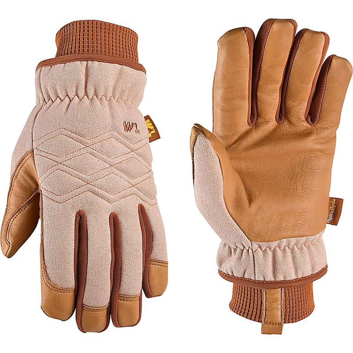 Wells Lamont - 3253M-700 - Hydrahyde Womens Indoor/Outdoor Canvas Work Gloves Brown M 1 Pair