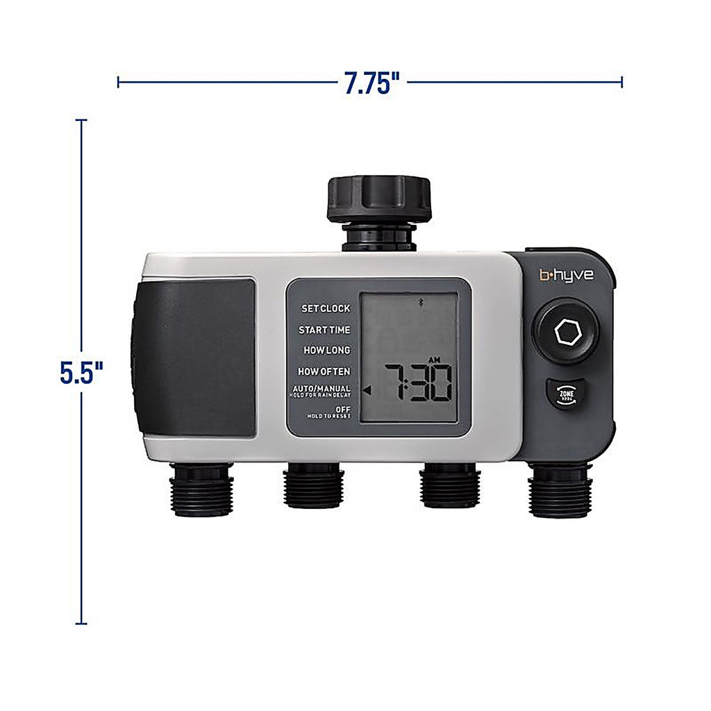 Orbit - 24634 - B-Hyve Programmable 4 Zone Bluetooth Sprinkler Timer