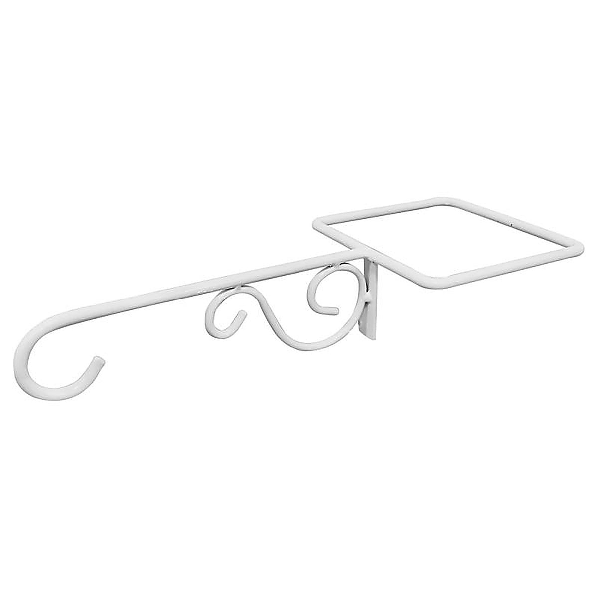 Living Accents - 58093 - White Steel 2.7 In. H Scroll Fence Post Plant Hanger 2 Pack
