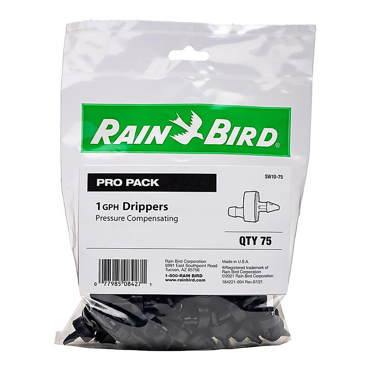 Rain Bird - SW10-75 - Spot Drip Irrigation Emitter 1 GPH 1 Pack