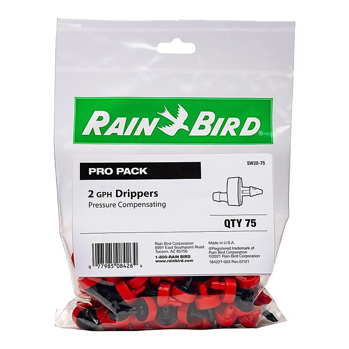Rain Bird - SW20-75 - Spot Drip Irrigation Emitter 2 GPH 1 Pack