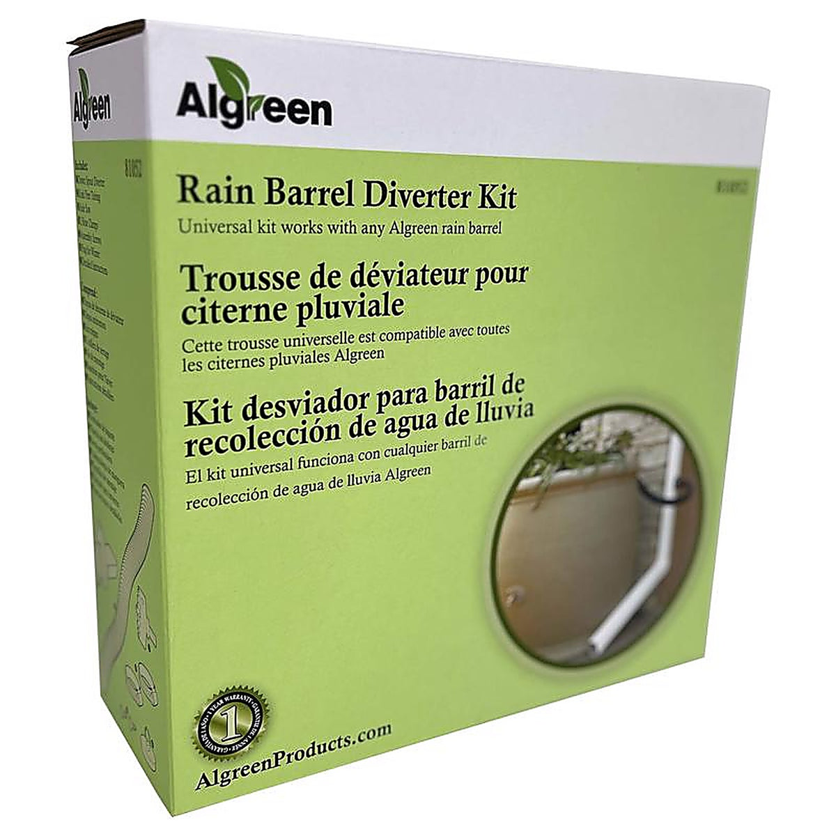 Algreen - 81052 - Rain Barrel Diverter Kit Plastic