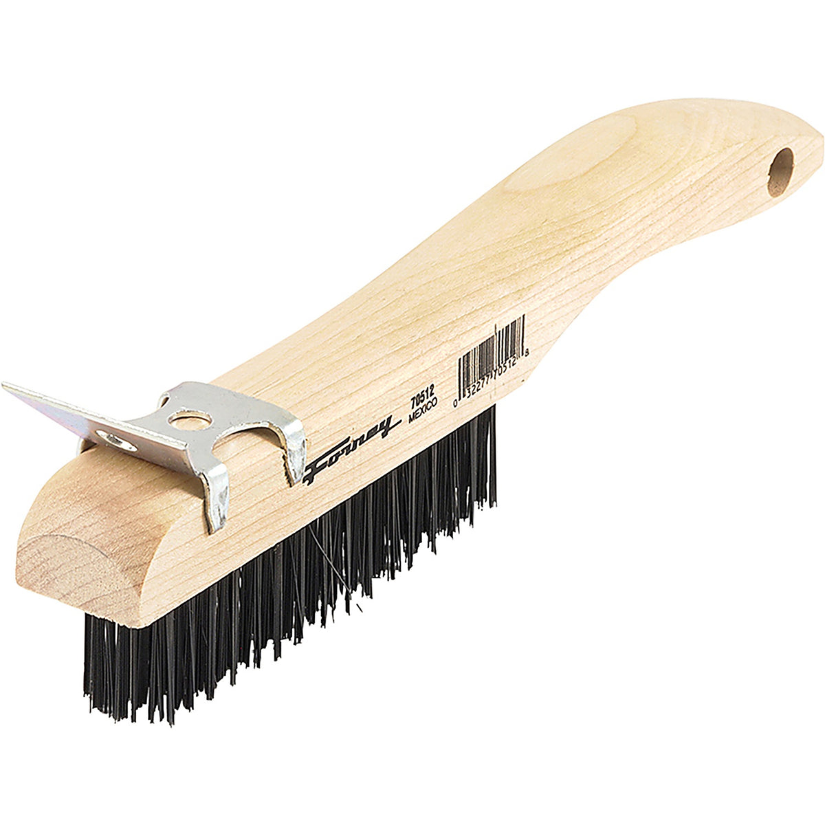 Forney - 70512 - Scratch Brush with Scraper, Carbon, 4 X 16 Rows