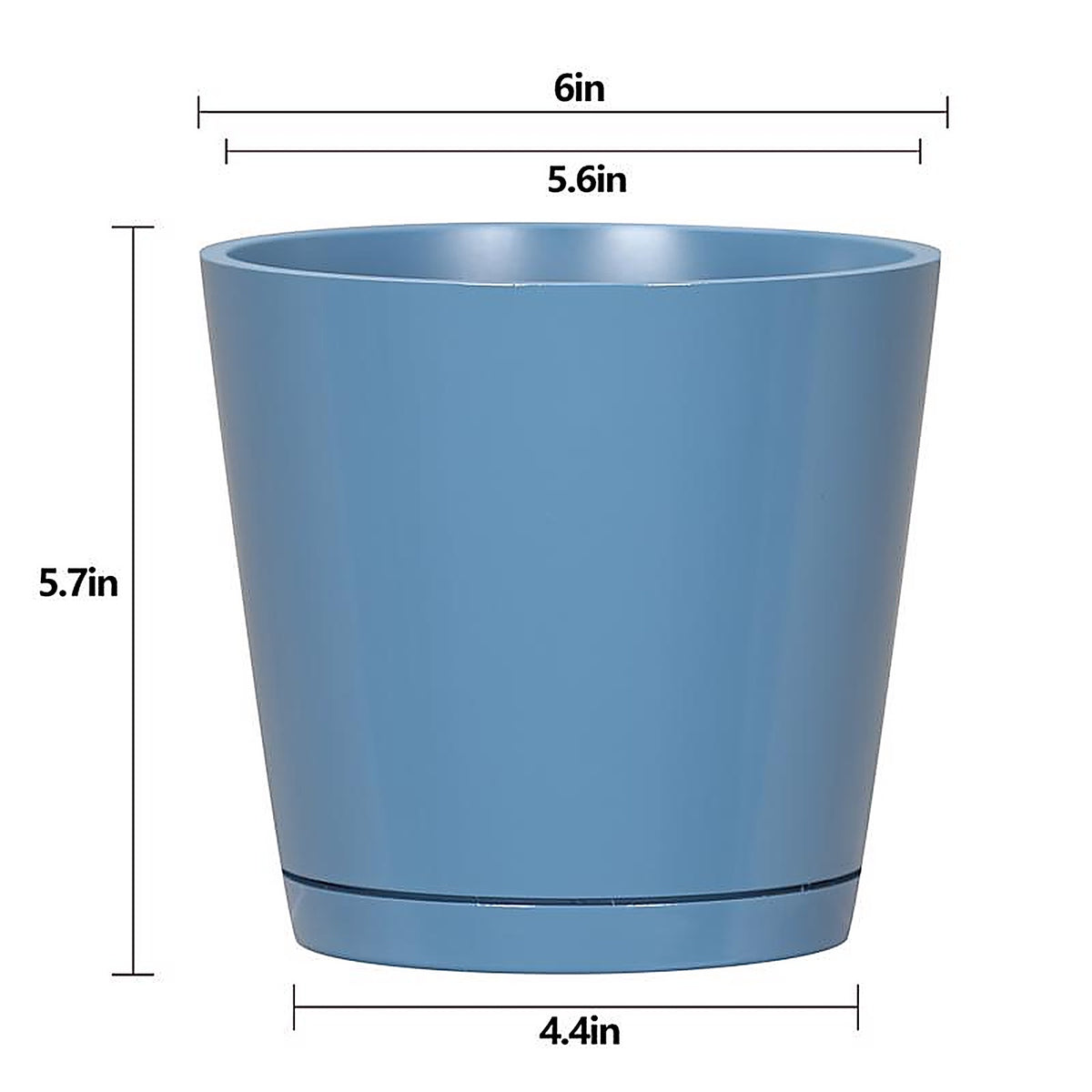 L&G Solutions - PVH9106PBK - 5.7 In. H X 6 In. W X 6 In. D X 6 In. D Resin Planter Blue