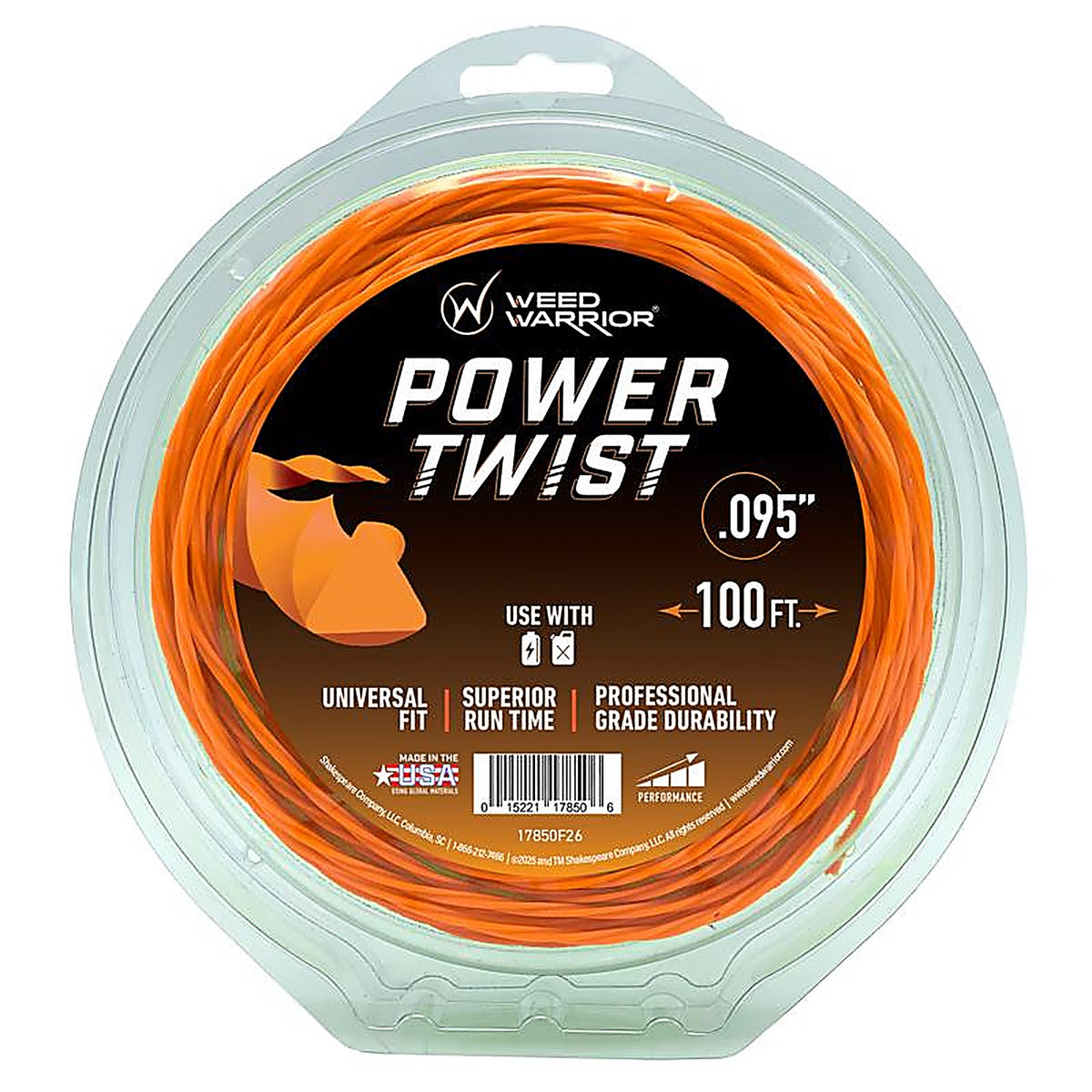 Weed Warrior - 17850 - Professional Grade .095 In. D X 100 Ft. L Trimmer Line