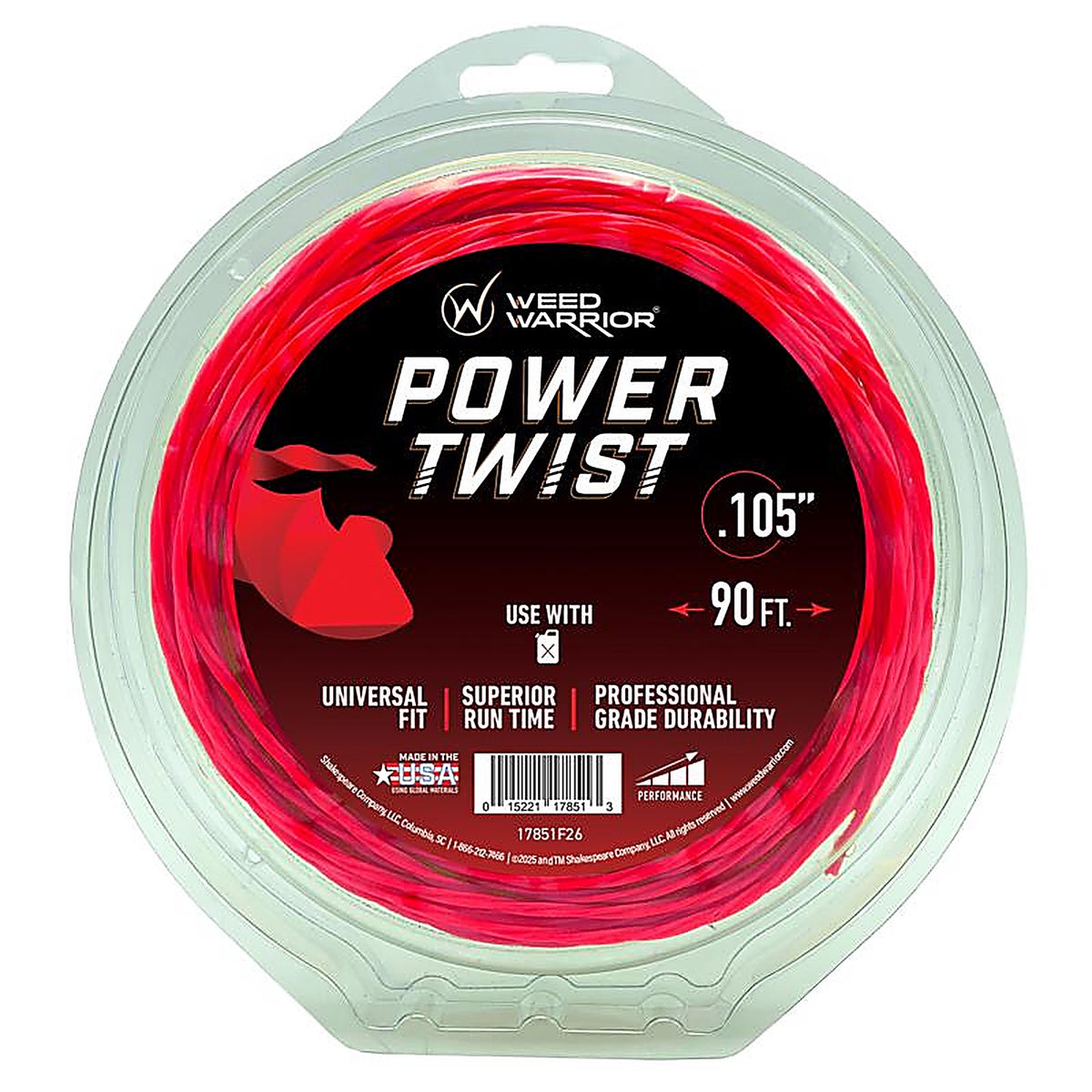 Weed Warrior - 17851 - Professional Grade .105 In. D X 90 Ft. L Trimmer Line