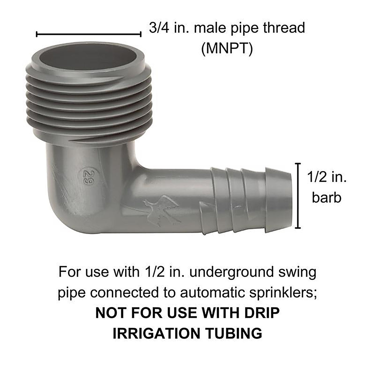 Rain Bird - SWGE075BX - 3/4 In. Male Drip Irrigation Elbow 10 Pack